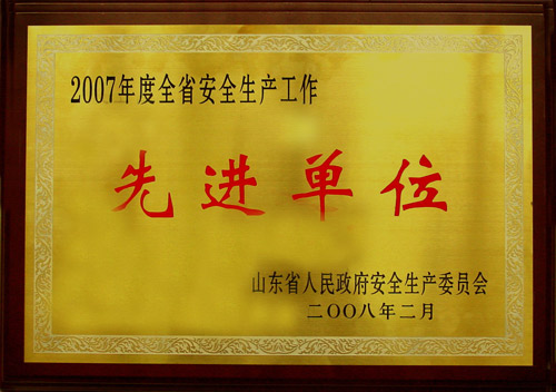 2007年度全省安全生產(chǎn)工作先進(jìn)單位